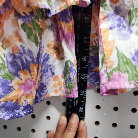 ✨‎ ANGEL BIBA White Floral Boho Babydoll Wrap Mini Dress – 100% Cotton, Size 8, - Picture 12 of 12